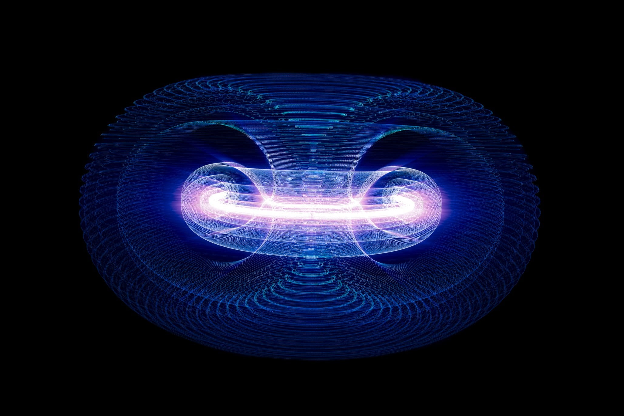 Una representación gráfica de un reactor de fusión nuclear