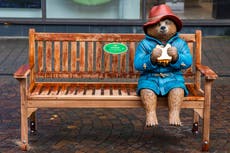 Juez reprende a dos hombres que patearon, rompieron y robaron una estatua del oso Paddington