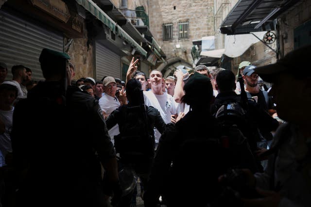 ISRAEL-PALESTINOS-MARCHA NACIONALISTA